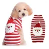 Hondenkleding kersttrui winter huisdier kattenkleding gestreepte eland sneeuwman gebreide pullover warme jas voor kleine grote kleding