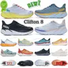 2023 Scarpe da corsa HOKA ONE Clifton 8 Donna Uomo Scarpe da ginnastica Assorbimento degli urti Strada Moda Uomo Donna Sneakers autostrada