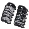 Other Golf Products 12PcsSet PU Leather Iron Head Covers Club Headcover Waterproof For Set 3-SW Universal Headcovers 221203