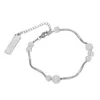Strand 2022 braccialetto con etichetta in acciaio inossidabile moda donna opale lusso Hip Hop carino perle di vetro ragazza regalo per gioielli per la festa della mamma