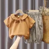 Clothing Sets Fashion Toddler Baby Girl Summer Clothes Set Kids Cotton Linen Shirt Pants 2Pcs Suits Outfits