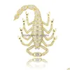 Collane con ciondolo Collana da uomo Cool Giallo Bianco Placcato oro rosa Fl Cz Collane con ciondolo a forma di scorpione per gioielli Regalo Drop Deli Dh96K