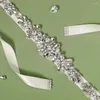 Riemen jlzxsy dames mode -strass bruids riem kristal kralen bruiloft met satijnen lint voor formele kleding