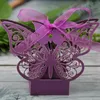 Gift Wrap 50st Butterfly Laser Cut Hollow Carriage Favors Box Gift Candy Boxes With Ribbon Baby Shower Wedding Event Party Supplies 221202