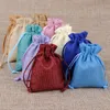 Gift Wrap 50st/Lot Fashion DrawString Burrap Bag Jute Påsar med smycken Förpackning Bröllopsgodis kan anpassas 221202