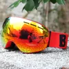 Skibrille UV400 Antibeschlag Doppelschichten Große Linsenmaske Brille für Schnee Snowboardbrille Spiegel Polarisiert für Männer 221203
