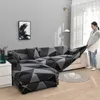 Housses de chaise Housse de canapé imprimée en treillis carré, slip élastique pour animaux de compagnie, protecteur Chaselong en forme de L, anti-poussière, lavable en machine 221202