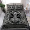 Bettwäsche-Sets Viking Vintage King Queen Bettbezug Norse Myth Set Medieval Folklore Totem Quilt Grau Polyester Tröster 221206