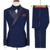 Męskie garnitury Blazers Men Clothing Business Wedding Business Slim Fit Kurtka Dress Płaszcz Spodnie Mężczyzna 2 -częściowy zestaw Disfraz de Hombre 221202