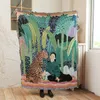 Одеяла тропический лес тигр цвет геометрический рисунок диван бросить одеяло абстрактное декоративное висящее гобелен коврик для дома 221203