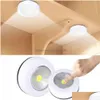 Night Lights Cob Led Night Light Wardrobe Touch Lamp 3W Battery Powered Kitchen Cabinet Closet Push Tap Home Stick On Lamps Drop Del Ot8J1