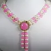 Nieuw aankomen Mooie design sieraden witte parel en roze jade ketting