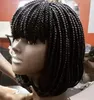 12 pollici parrucche intrecciate per capelli sintetici parrucca fibra di temperatura perruques de Cheveux humains peluca