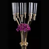 latest 8 arms wedding decoration metal Candle Holders centerpieces wholesale goldene Candelabro