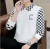 Casual Men's Sweater O-Neck Striped patterns free Slim Fit Letter Knittwea Sweaters Pullover Men Pull Homme Sweaters