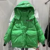 Women's Trench Coats Korean Fashion Winter Short Jacket Women Waterproof Shiny Candy-Colored White Duck Down Coat Female Loose Hooded Parker