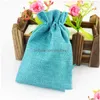 Verpakkingszakken 50 stks Geschenktas Warp Vintage Style Natural Burlap Linnen Sieraden Travel opslag Zak Mini Candy Jute Pakbakken Christus Dhlwm