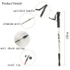 Trekking Poles 2PCSpair 135cm aluminium utomhus vandring anti chock promenad pinnar teleskop klättring ultralight käppar 221203