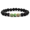 Bracelets de charme Mode Naturel Black Lava Stone Turquoise Tigers Eye Bracelet Aromathérapie Diffuseur d'huile essentielle pour femmes hommes Dro Dhl8B