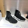 Designer-Turnschuhe, sockenähnliche Turnschuhe, Designer-Schuhe, Freizeitschuhe, Damen-Socke, technischer 3D-Strick, modische weiße schwarze Graffiti-Sohle, Balencaigas-Schuhe für Herren