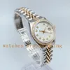 Lady Watch Super Quality Diamond Bezel 28mm rostfritt stål 18K Guld Två-ton automatisk mekanik Sapphire Självvindande kvinnors armbandsur