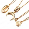 Pendant Necklaces Gold Moon Shell Necklace Chokers Chain Mtilayer Stackable Necklaces Designer Women Hip Hop Fashion Jewelry Drop De Dhd9L