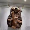 Women's Vests Lamb Wool Stitching Cotton Coat PU Leather Winter Fur One Warm Solid Color Pocket Personality Outer Wear Loose Vest Coat 221202