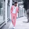 Ternos masculinos Blazers Moda casual Terno de negócios luxuoso para smoking de festa de casamento Slim fit lapela rosa calças de jaqueta masculina 221202