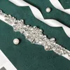 Riemen jlzxsy dames mode -strass bruids riem kristal kralen bruiloft met satijnen lint voor formele kleding