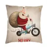 Pillow Fashion Santa Claus Christmas X-Mas Party Covers 40x40 Polyester Case For Sofa Square Pillowcase Decoration