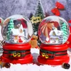 Objets Décoratifs Figurines Père Noël Boule De Cristal Boîte À Musique Ornements Octave Rotation Automatique Neige Enfants Cadeaux De Noël 221203