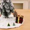 Christmas Decorations White Tree Skirt Soft Plush Sequin Skirts 15In Round Mat For Party Holiday