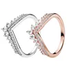 18K Rose Gold Princess Wish Ring met originele doos voor Pandora 925 Sterling Silver Jewelry CZ Diamond Wedding Party Rings For Women Girls verlovingsgeschenken