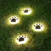 4st/Lot Solar Power Bear LED Light Outdoor Garden Lighting Floor Panel Lamp trappgata för hemmet