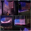 Led Strings 420 Leds American Flag String Lights United States 110V Waterproof Net Light For Yard Garden Festival Holiday Party Chri Otomg