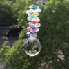 Kryształ żyrandola 1PC 260 mm szklany DIY Suncatcher fasetowane koraliki kulowe wisior do części choinki wisząca dekoracja