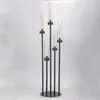 Metal Candle Holder 5 Arms Black Candlesticks Wedding Table Centerpiece Candelabra Pillar Stand Road Party Wystrój imprezowy