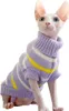 Dog Apparel Hairless Cat Knitwear Sweater Kitten Striped Turtleneck Vest Puppy Warm Clothes Autumn Winter Coat Doggy Sweatshirt