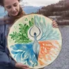 Decorative Flowers Shaman Drum Siberian Spirit Music Handmade Crafts Ornament Easter Gifts Home Decoration Set Healing Tender