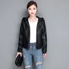 Women's Leather Genuine Real Spring Autumn 2023 Large Size Middle Aged Women's Short Haining Garment Slim Versatile Jacket Hoodie