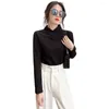 Women's Blouses Women Blouse Solid Color Half Turtleneck Long Sleeve Pullover Autumn Slim Bottoming Shirt Streetwear Blusas Mujer De Moda