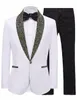 Herrenanzüge Blazer Elegante Männer Bräutigam Tragen 2 Stück Weiß One Button Smoking Hochzeit Party Jacke Hosen 221202