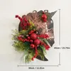 Decoratieve bloemen Kerstmis Hout Hoofd Deur Hanger Winterkrans Boerderij Huizen Front Party Decor #T2G