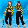 Kleidung Sets Teenager Hip Hop Kleidung Mädchen Streetwear Kostüm Kinder Sweatshirt Crop Tops Cargo Hosen Set Frühling Herbst Tanz Tragen