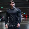 Hommes T-shirts 2022 Automne À Manches Longues T-shirts Hommes O-cou Coton T-shirt Musculation Entraînement Maigre Chemise Mâle Gym Fitness Tee Tops