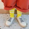 Leggings Collant 4 paia / lotto Calzini alti per bambini Bambini Toddler Girls Boy Summer Cotton Mesh Cute For School Long Sock Accessori per neonati Kawaii 221203