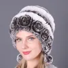 Mujeres sombrero de piel para invierno rex rex gorra de conejo ruso