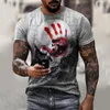 Men's T Shirts Old Man T-shirt Palm Print 3D Shirt Skull Personality Tshirt Gothic STREETWEAR