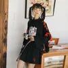 Etnische kleding Zwart Aziatisch Streetwear Tweede stuk set Casual Flare Sleeve borduurwerk Tops rokgordel mini dame Chinese stijl 2 11390