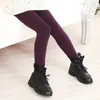 Leggings Collant caldi leggings ragazze velluto bambini pantaloni foderati in pile bambini lavorati a maglia grandi leggins neri invernali in maglia per 221203